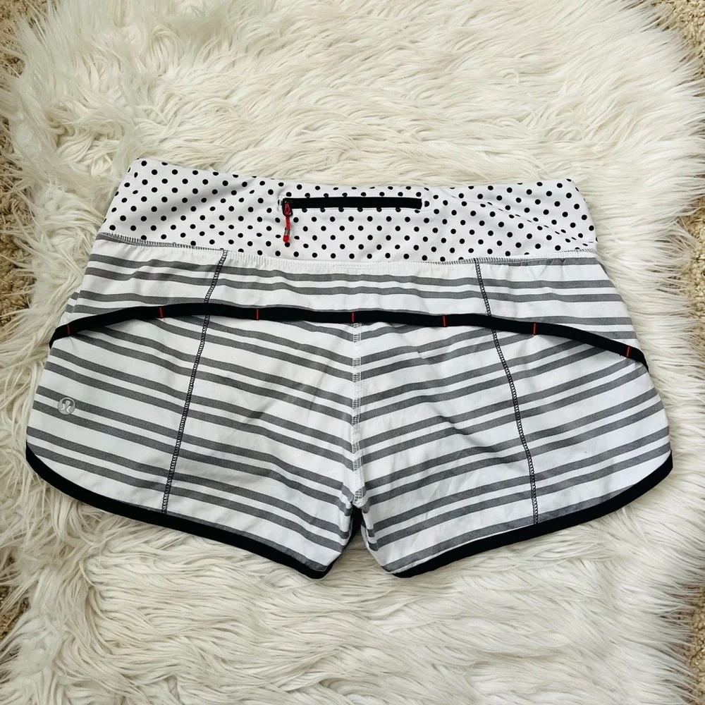 {Lululemon} Run: Speed Short in Twin Stripe Black / Mod Dot Printed Black - 6 - Picture 4 of 11